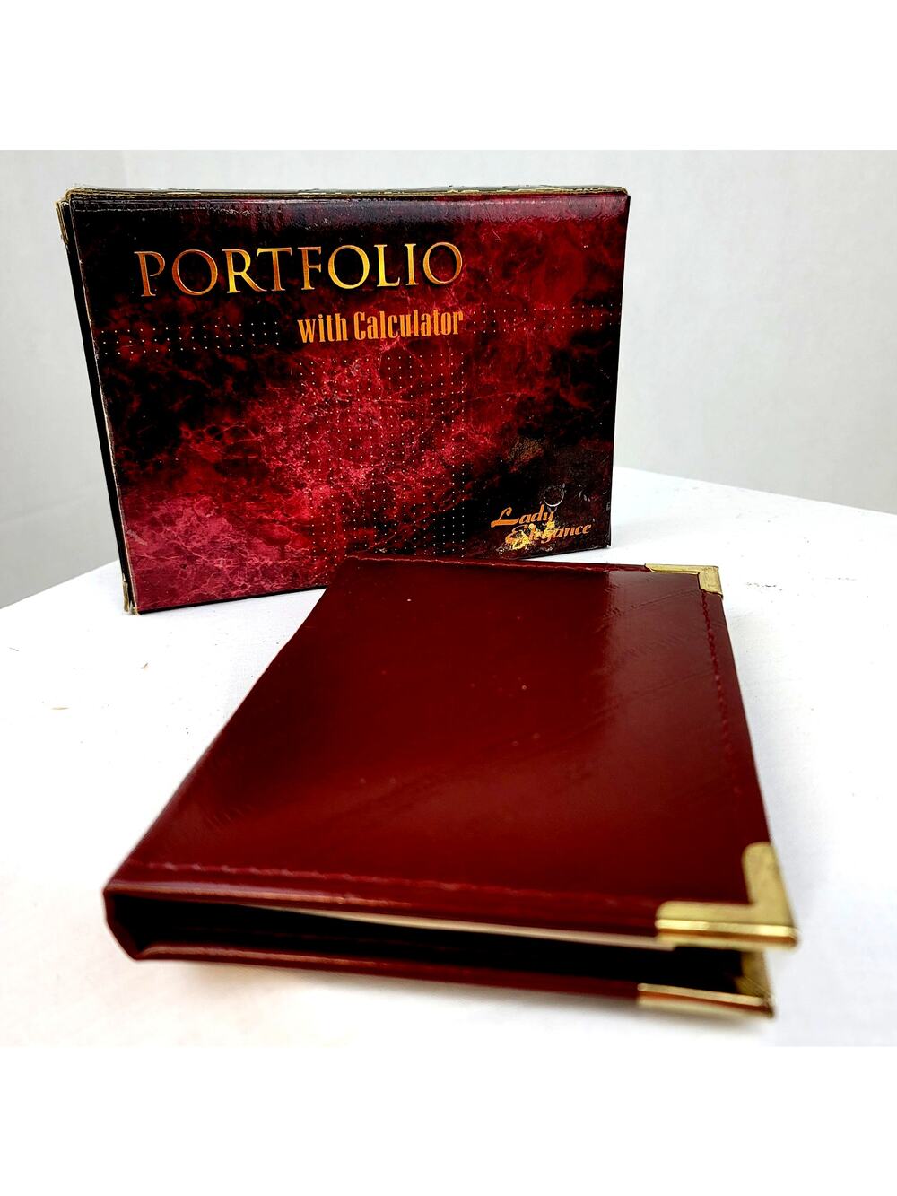 Vintage Office Lady Elegance Address Book Portfolio Working Calculator Memo Pad
